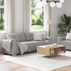 2 Piece Sofa Set with Cushions Cloud Grey Fabric