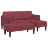 2 Piece Sofa Set with Cushions in Wine Red Fabric