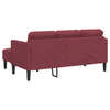 2 Piece Sofa Set with Cushions in Wine Red Fabric