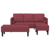 2 Piece Sofa Set with Cushions in Wine Red Fabric