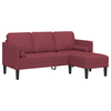 2 Piece Sofa Set with Cushions in Wine Red Fabric