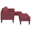 2 Piece Sofa Set with Cushions in Wine Red Fabric