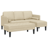 2 Piece Sofa Set with Cushions Cream Fabric