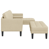 2 Piece Sofa Set with Cushions Cream Fabric