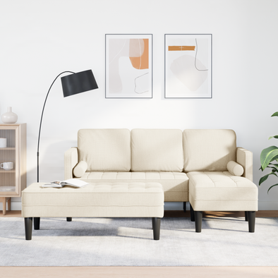 2 Piece Sofa Set with Cushions Linen
