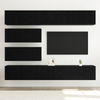 10 Piece TV Cabinet Set - Wall-mounted Black Oak Engineered Wood