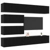 10 Piece TV Cabinet Set - Wall-mounted Black Oak Engineered Wood