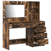 2 Piece Dressing Table Set with LED Smoked Oak Engineered Wood