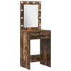 2 Piece Dressing Table Set with LED Smoked Oak Engineered Wood
