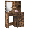 2 Piece Dressing Table Set with LED Smoked Oak Engineered Wood