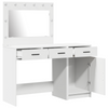 2 Piece Dressing Table Set with LED White Engineered Wood
