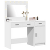 2 Piece Dressing Table Set with LED White Engineered Wood