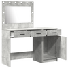 2-Piece Dressing Table Set with LED in Concrete Grey Made from Engineered Wood