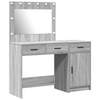 2-Piece Dressing Table Set with LED - Grey Sonoma Engineered Wood