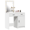 2-Piece Dressing Table Set with LED - White Engineered Wood