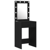 2 Piece Dressing Table Set with LED Black Engineered Wood