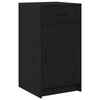 2 Piece Dressing Table Set with LED Black Engineered Wood