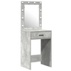 2-Piece Dressing Table Set with LED in Concrete Grey Engineered Wood