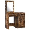 2 Piece Dressing Table Set with LED in Smoked Oak Engineered Wood