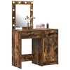 2 Piece Dressing Table Set with LED in Smoked Oak Engineered Wood