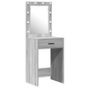 2-Piece Dressing Table Set with LED in Grey Sonoma Engineered Wood