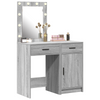 2-Piece Dressing Table Set with LED in Grey Sonoma Engineered Wood