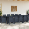 13 Piece Garden Dining Set with Cushions Anthracite Poly Rattan