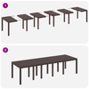 13 Piece Garden Dining Set Brown Poly Rattan