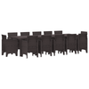 13 Piece Garden Dining Set Brown Poly Rattan