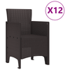13 Piece Garden Dining Set Brown Poly Rattan
