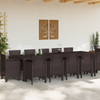 13 Piece Garden Dining Set Brown Poly Rattan