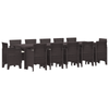 13 Piece Garden Dining Set with Cushions Brown Poly Rattan