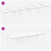 13 Piece Garden Dining Set with Cushions White Poly Rattan