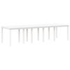 13 Piece Garden Dining Set with Cushions White Poly Rattan