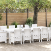 13 Piece Garden Dining Set with Cushions White Poly Rattan