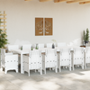 13 Piece Garden Dining Set with Cushions White Poly Rattan