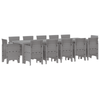 13 Piece Garden Dining Set Light Grey Poly Rattan