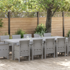13 Piece Garden Dining Set Light Grey Poly Rattan