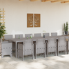 15 Piece Garden Dining Set Light Grey Poly Rattan