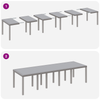 11 Piece Garden Dining Set Light Grey Poly Rattan
