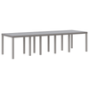 11 Piece Garden Dining Set Light Grey Poly Rattan