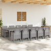 11 Piece Garden Dining Set Light Grey Poly Rattan
