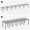 13 Piece Garden Dining Set Light Grey Poly Rattan