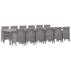 13 Piece Garden Dining Set Light Grey Poly Rattan