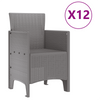 13 Piece Garden Dining Set Light Grey Poly Rattan