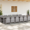 13 Piece Garden Dining Set Light Grey Poly Rattan