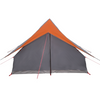 Camping Tent A-Frame 5-Person Grey and Orange Waterproof