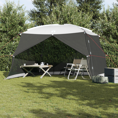 Camping Mosquito Net with Door Grey 6-Person Waterproof