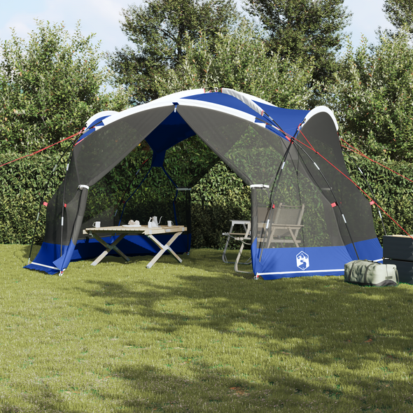 Camping Mosquito Net with Doors Blue 10-Person Waterproof