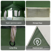 Camping Tent with Windows Green 10-Person Waterproof